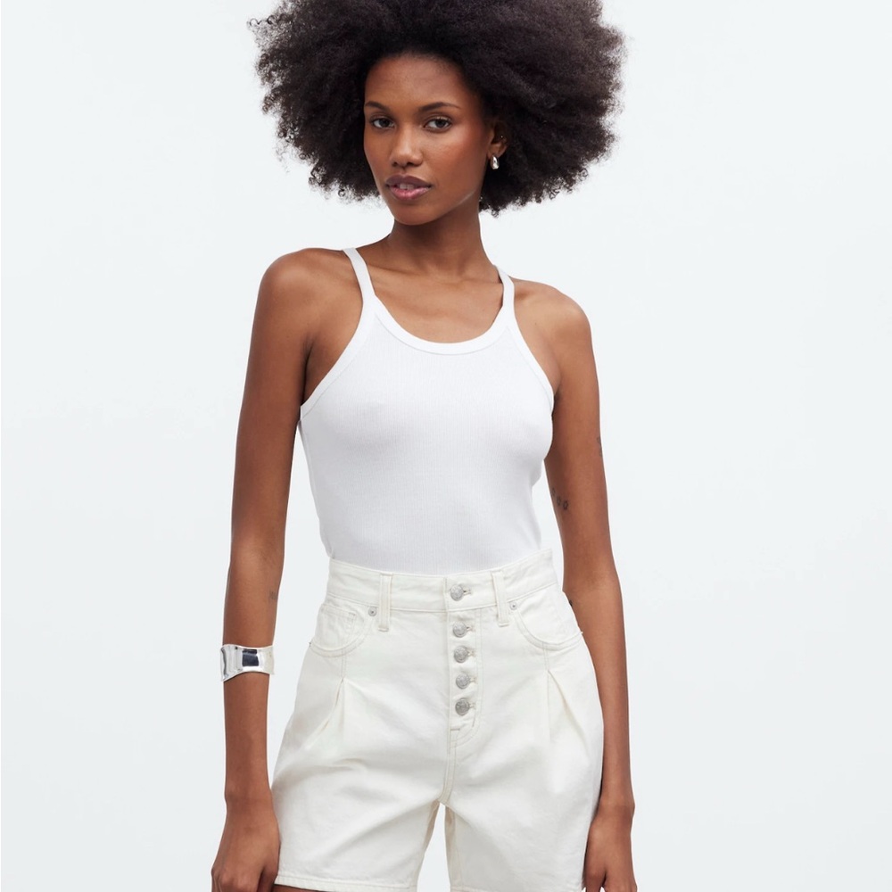 Madewell the '90s mid length jean short in vintage canvas